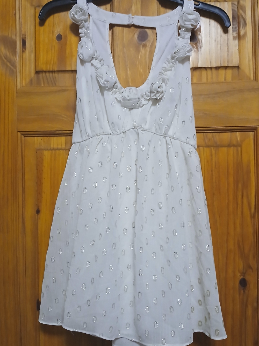 ECI White Sleeveless Rosette-Trim Blouse